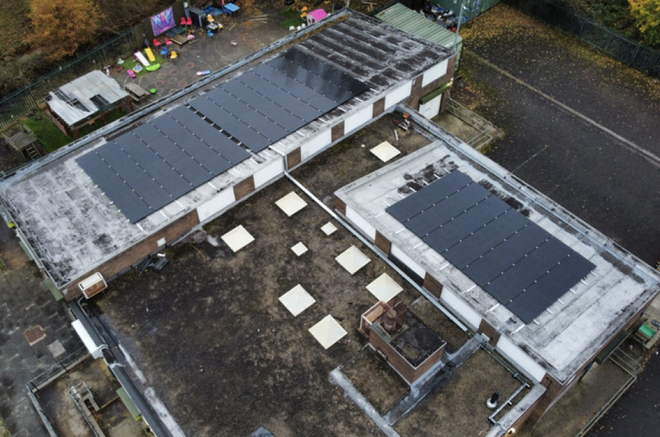 Solar system installation at Higher Fold